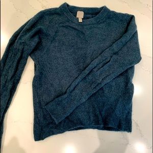 M blue-green wool sweater
